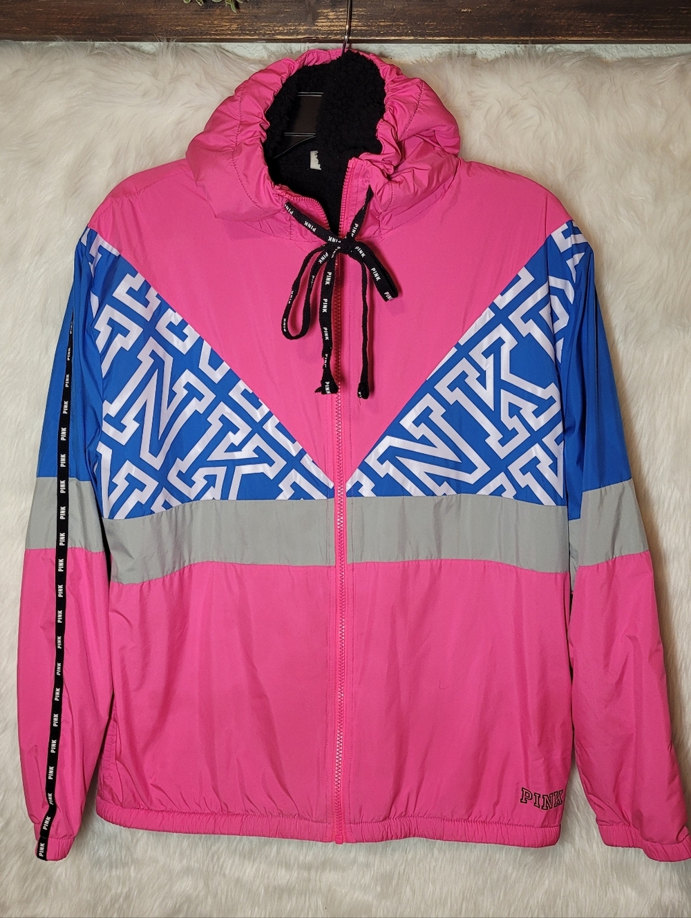 Pink Victoria's Secret Colorblock RARE  Windbreaker Jacket